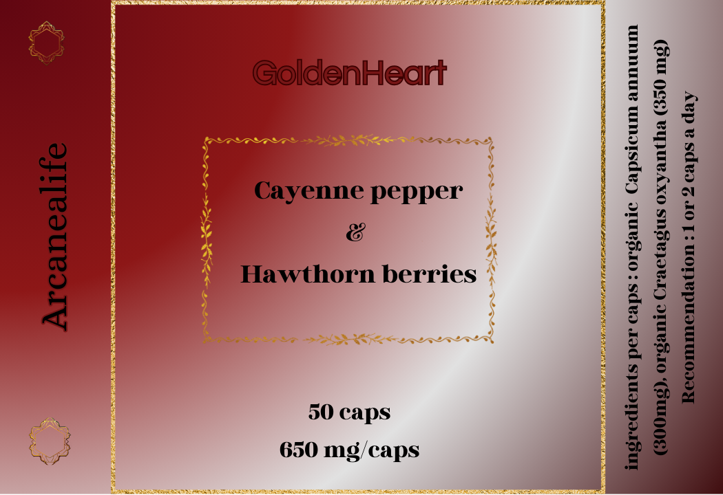 Golden Heart capsules - Cayenne Pepper and Hawthorn Berries