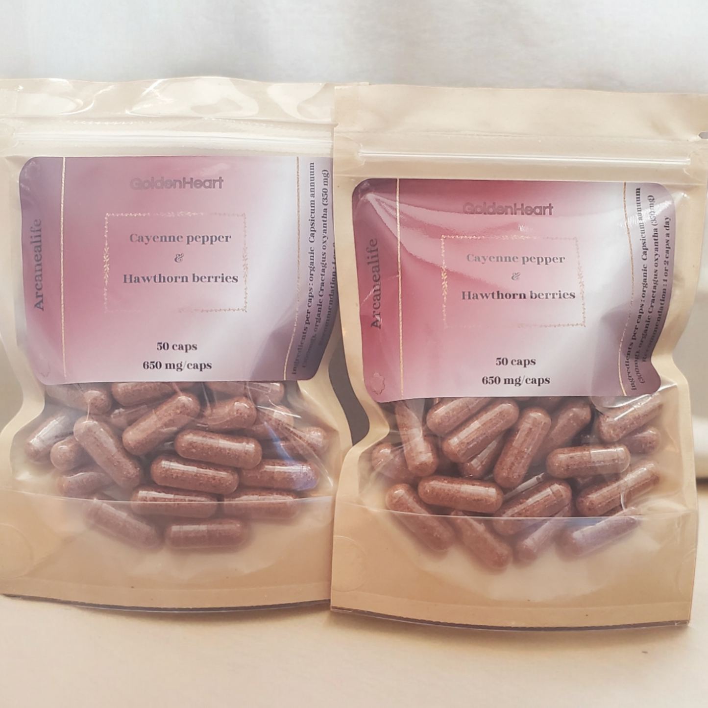 Golden Heart capsules - Cayenne Pepper and Hawthorn Berries